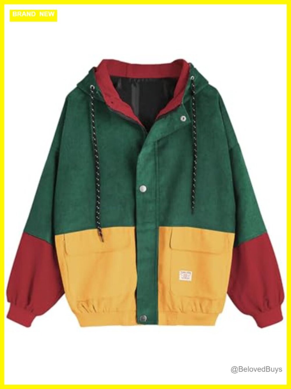 Corduroy Fleece Lined Shacket Button Down Jacket Loose Fit